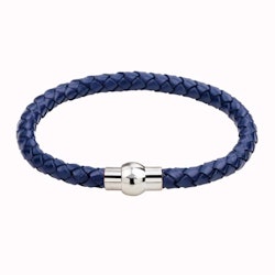 Blått flätat armband med magnetlås