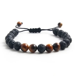 Armband i lavasten & tigeröga