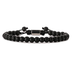 Armband med mattsvarta naturstenar