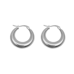 Silvercreoler 20 mm i elegant halvmåneform