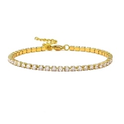 Klassiskt tennisarmband i guldton