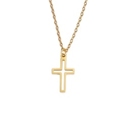 Halsband med kors i guld rostfritt stål