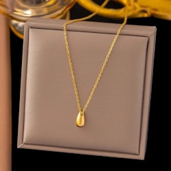 Halsband med droppformat hänge i guld