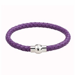 Lila flätat armband med magnetlås