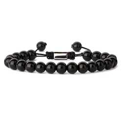 Armband med blanka svarta naturstenar