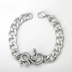 Armband med orm i rostfritt stål