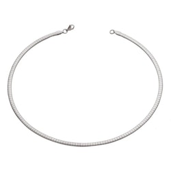 Silverfärgat ormkedje-halsband 4 mm
