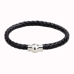 Svart flätat armband med magnetlås