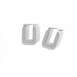 Rektangulära silvercreoler 25 mm