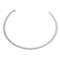Silverfärgat ormkedje-halsband 6 mm