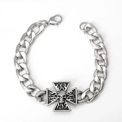 Armband med dödskalle i flammor
