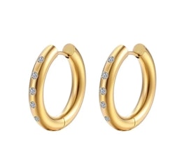 Guldcreoler med gnistrande stenar 24 mm