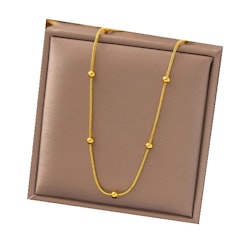 Guldhalsband med kulor 3,4 mm