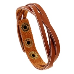 Khaki armband i tvinnat PU-läder