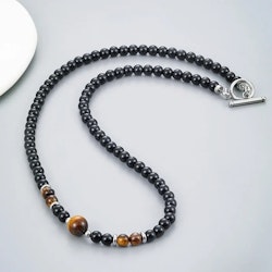 Halsband med onyx & tigeröga