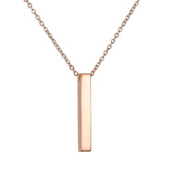 Halsband i roseguld med stilrent hänge, 45–50 cm