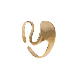 Skulptural ring i guldton