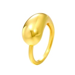 Skulptural guldring i böljande form