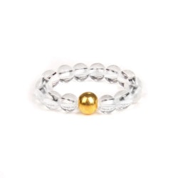 Elastisk ring med transparenta pärlor