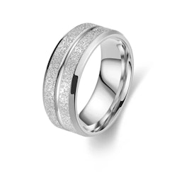 Rostfri herrring 8 mm med glittrande yta