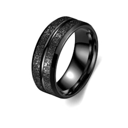Svart herrring 8 mm med glittrande yta