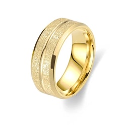 Herrring i rostfritt stål guldglitter 8 mm