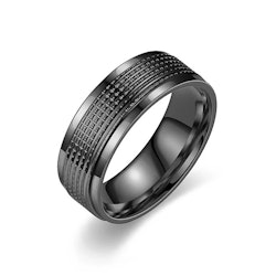 Svart herrring med räfflad design 8 mm