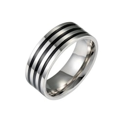 Rostfri herrring med svarta ränder 8 mm