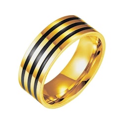 Guldfärgad herrring med svarta ränder 8 mm