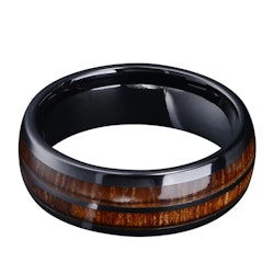 Svart herrring med träinlägg 8 mm