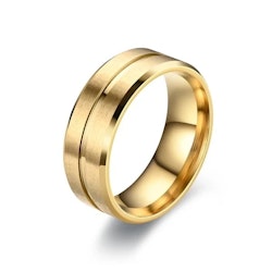 Elegant guldfärgad herrring i rostfritt stål 8 mm