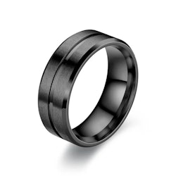 Svart herrring i rostfritt stål 8 mm med rå elegans