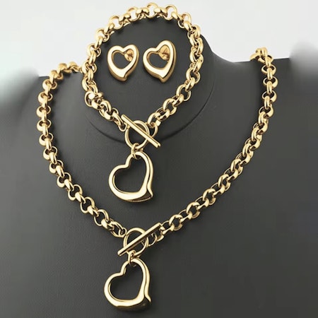Kärlek Halsband, armband, örhängen