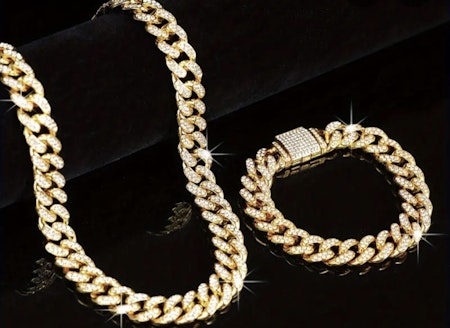 Cuban Iced out guld kombo