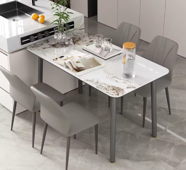 Elegant | 2 matstolar i PU-läder med hög rygg