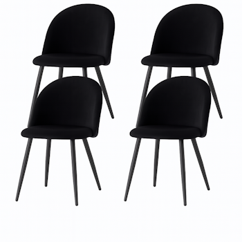 Soft Touch | 4 matstolar med metallben