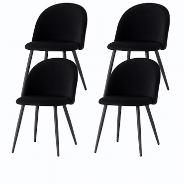 Soft Touch | 4 matstolar med metallben