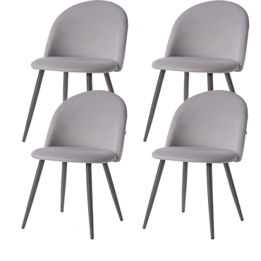 Soft Touch | 4 matstolar med metallben
