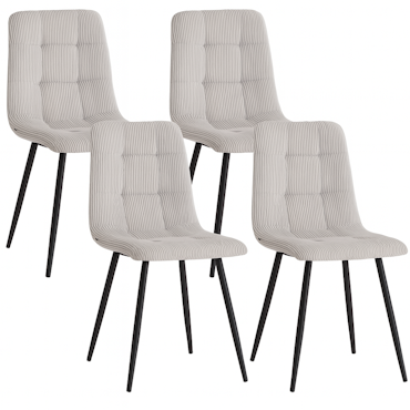 Soft Corduroy | 4 matstolar med metallben