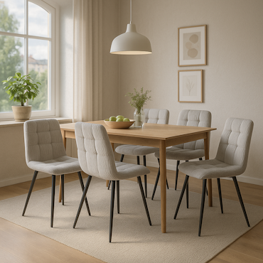Soft Corduroy | 4 matstolar med metallben