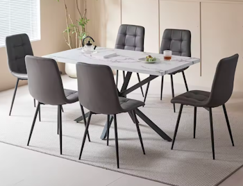 Modern | Matbord 140x80 cm med stenmönstrad topp