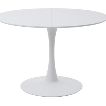 Milo | Runt matbord 110 cm, vit/svart