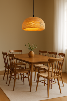 Zen | bambu taklampa Ø30 cm i handvävd stil