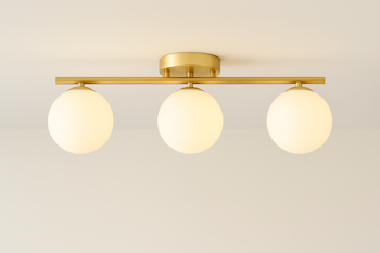 Bean | Vit LED-glas taklampa i nordisk cream-stil