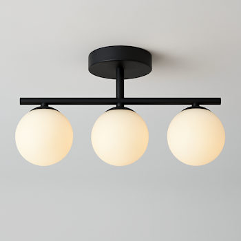 Bean | Vit LED-glas taklampa i nordisk cream-stil