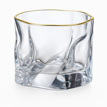 Twist | 2-pack oregelbundna glas med guldkant 280 ml