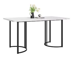 Arezzo | Rektangulärt matbord 140x80 cm med marmormönster och justerbara ben