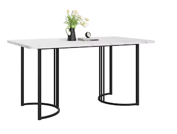 Arezzo | Rektangulärt matbord 140x80 cm med marmormönster och justerbara ben