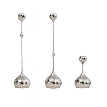 Elegance | Silver ljusstake i metall 3st