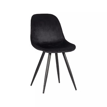 Capri | 2-pack matstolar i sammet – svart